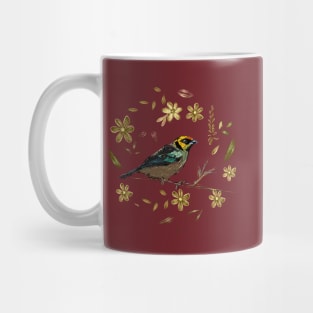 Bird in golden garden Mug